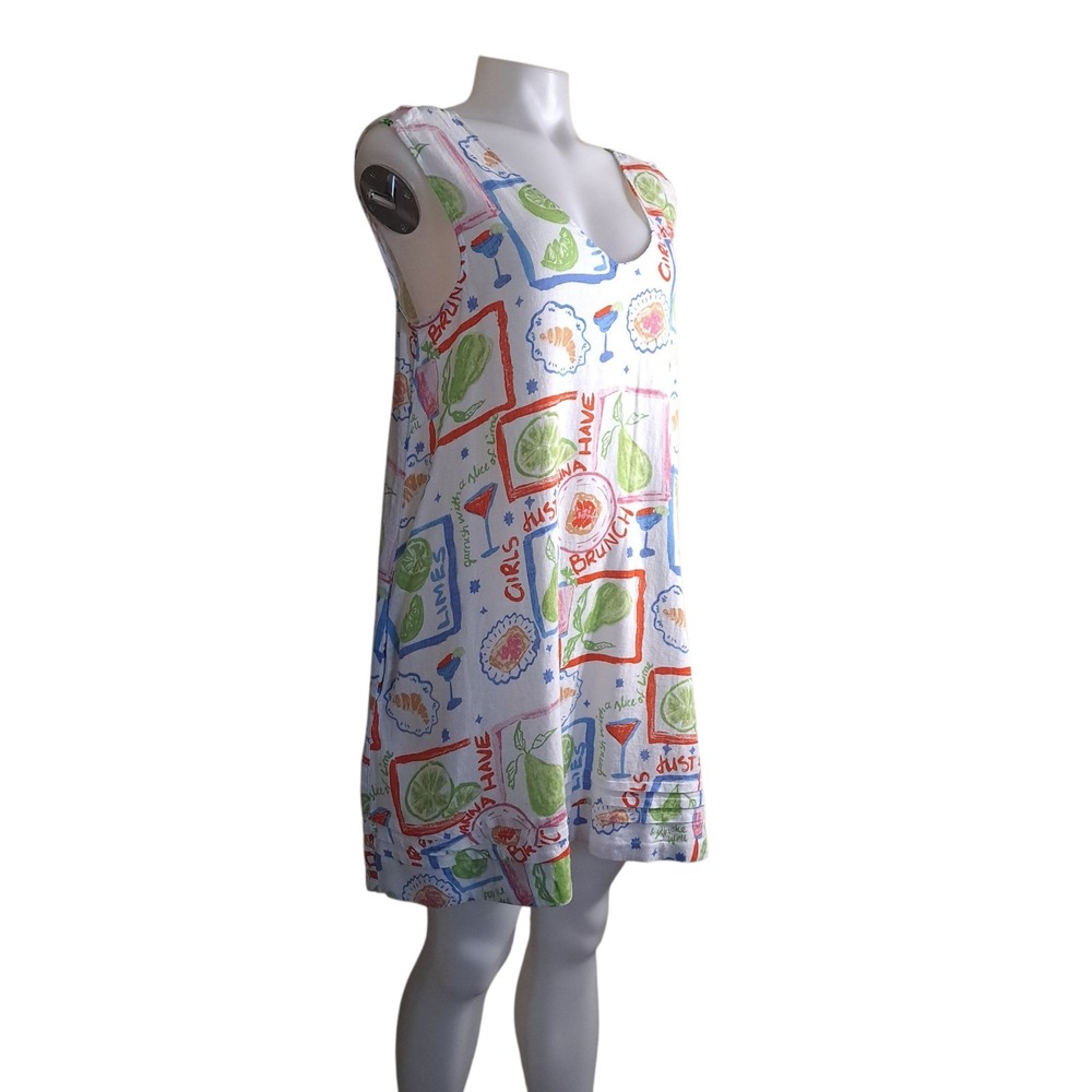 Cynthia Rowley Mini Summer Dress M White/Multicolor‎ Beach Summer Fruits Print